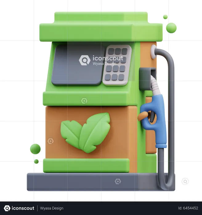 Posto de combustível ecológico  3D Icon
