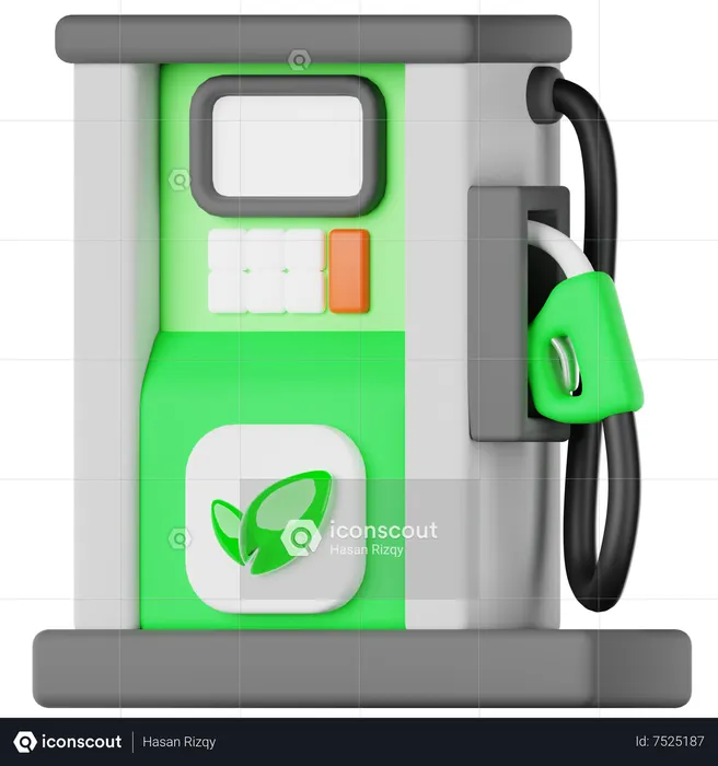 Posto de combustível ecológico  3D Icon