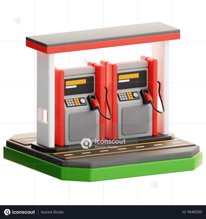 Posto de gasolina  3D Icon