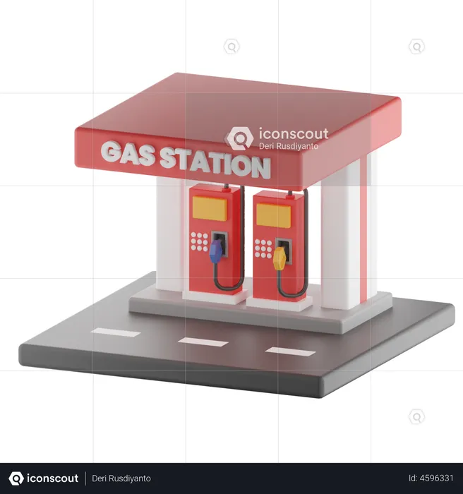 Posto de gasolina  3D Illustration