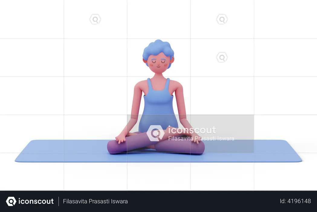 Postura de yoga de loto  3D Illustration