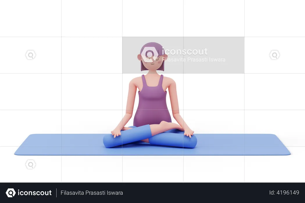 Postura de yoga de loto  3D Illustration