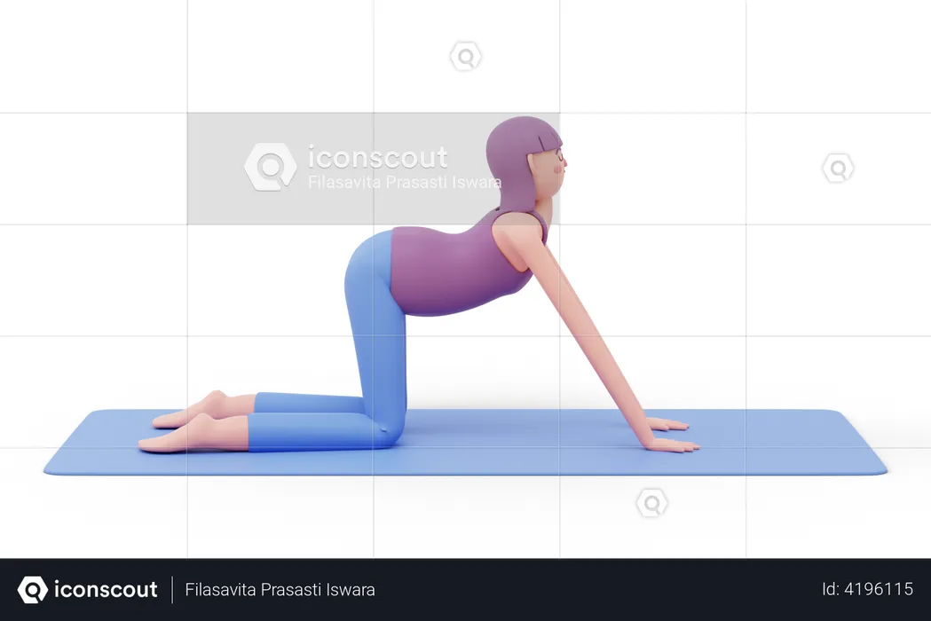 Postura de yoga de vaca  3D Illustration