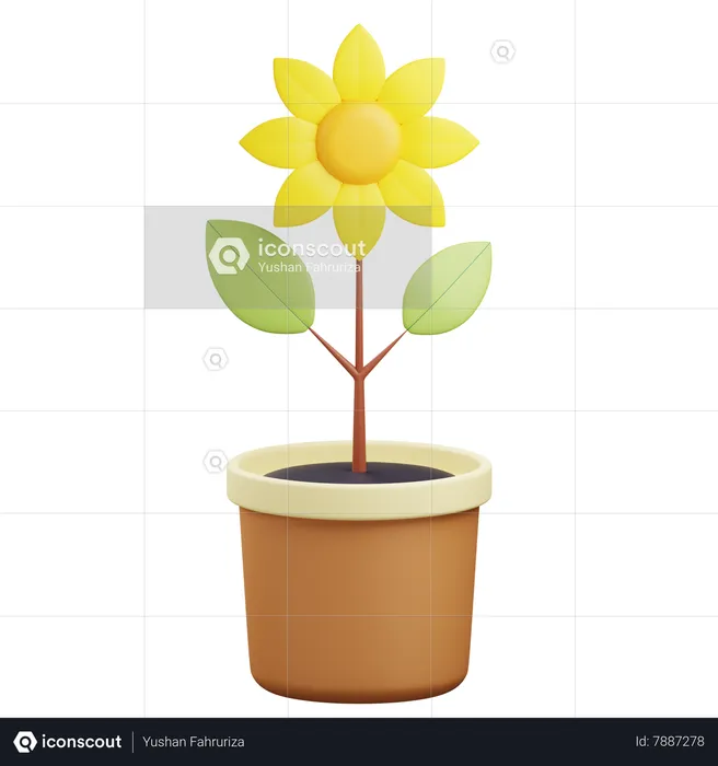 Pot de fleur  3D Icon