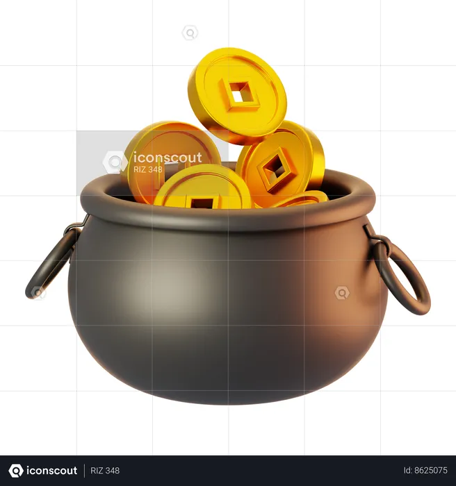 Pot de pièces d'or  3D Icon