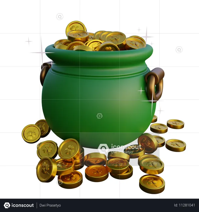 Pot de pièces d'or  3D Icon