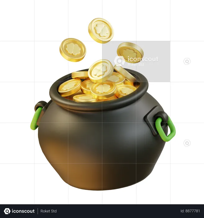 Pot Of Gold  3D Icon