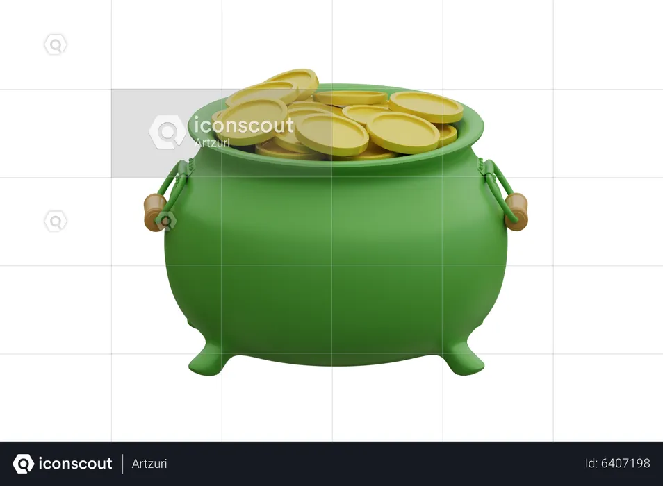 Pot With Coin  3D Icon