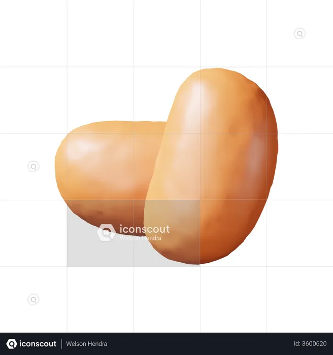 Potato  3D Illustration