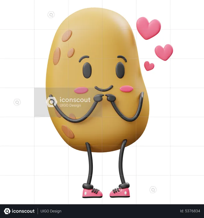 Potato in Love  3D Icon