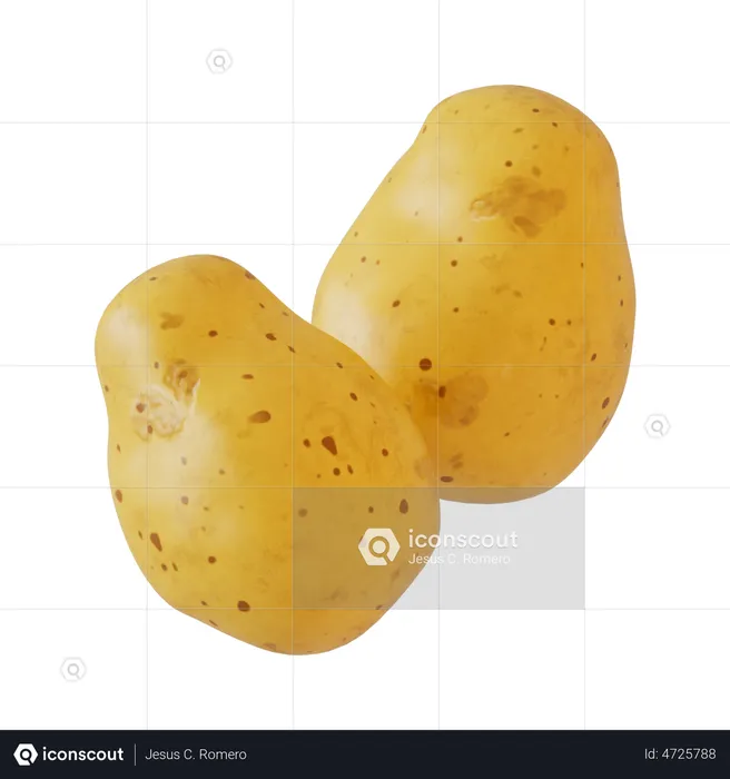 Potatoes  3D Illustration