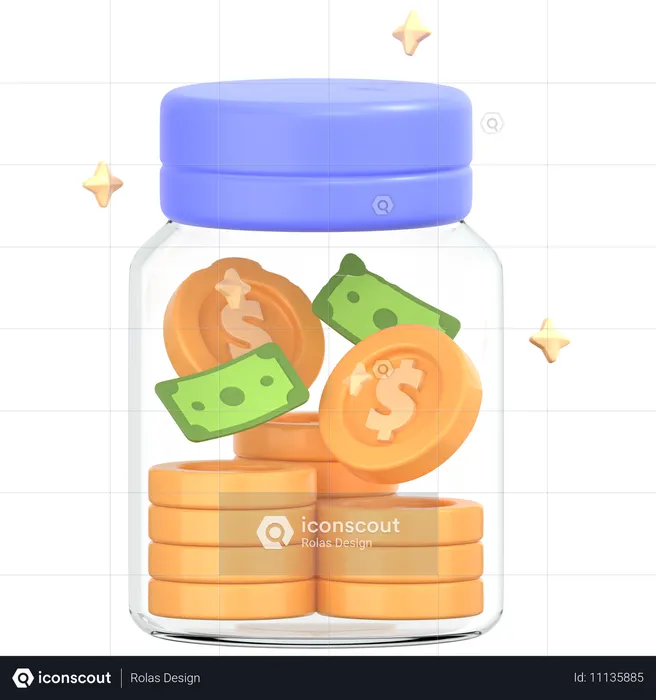 Pote para economizar dinheiro  3D Icon