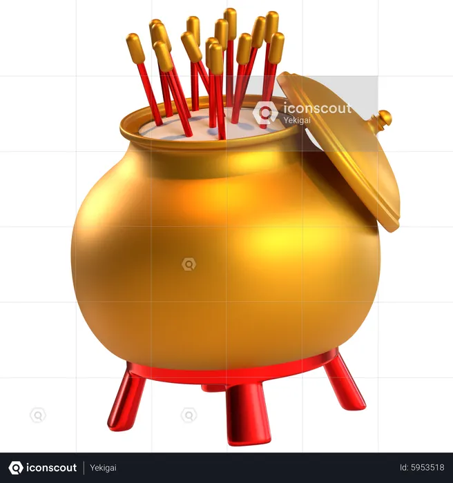 Pote de incenso  3D Icon