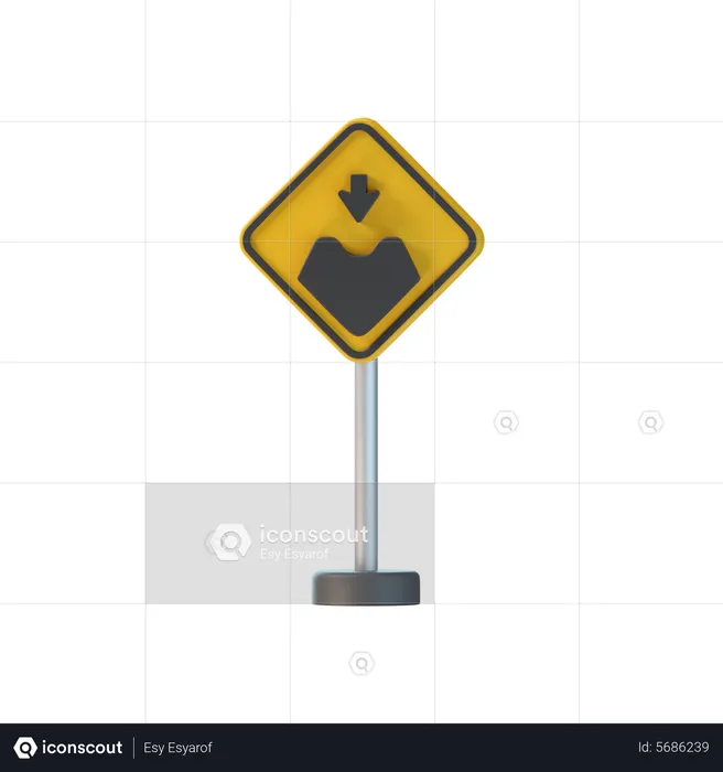 Pothole Sign  3D Icon