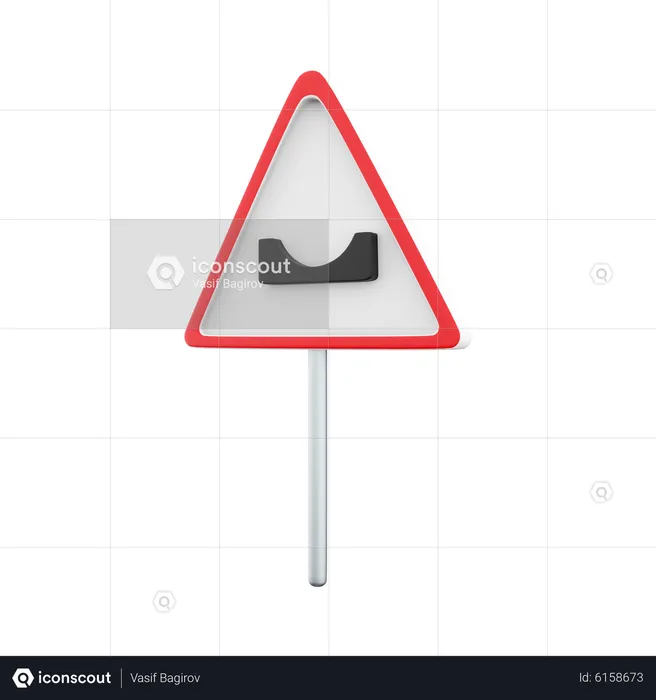 Pothole Sign  3D Icon