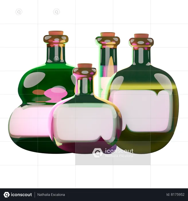 Potions  3D Illustration