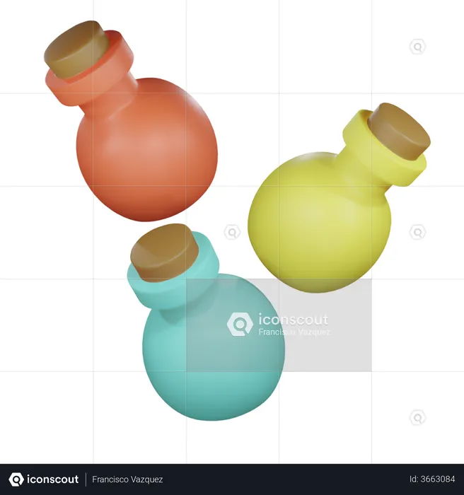 Potions  3D Illustration