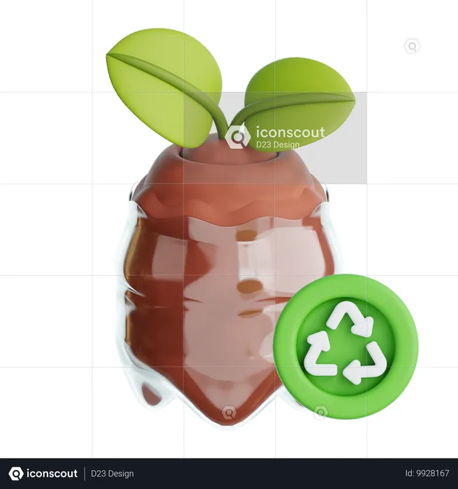 Pots de plantes à partir de bouteilles en plastique  3D Icon