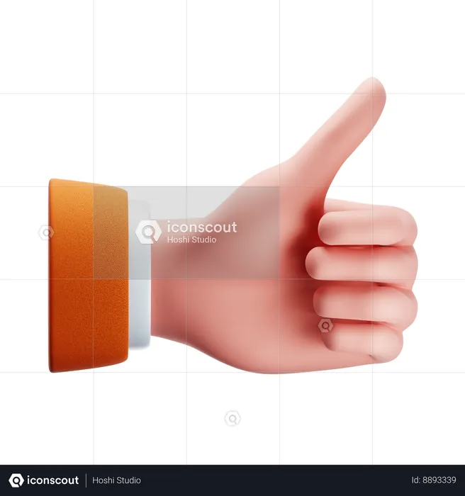 Geste de la main pouce levé  3D Icon