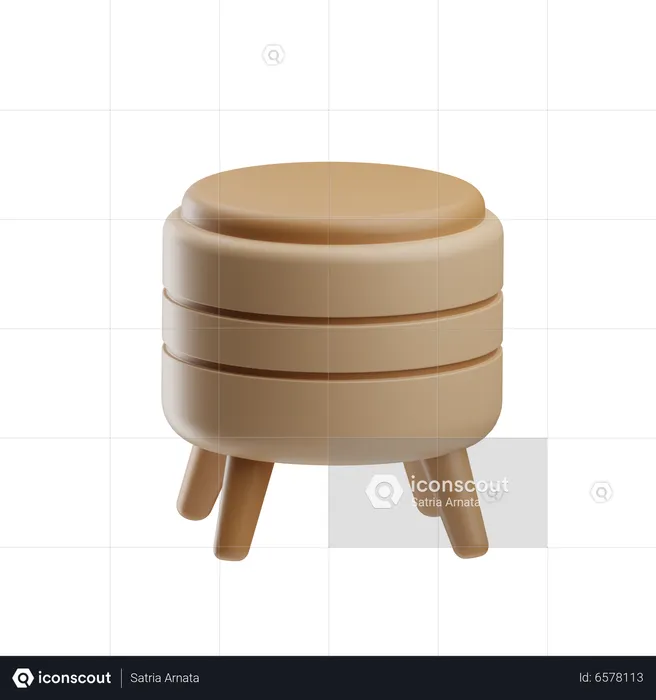 Pouf Chair  3D Icon