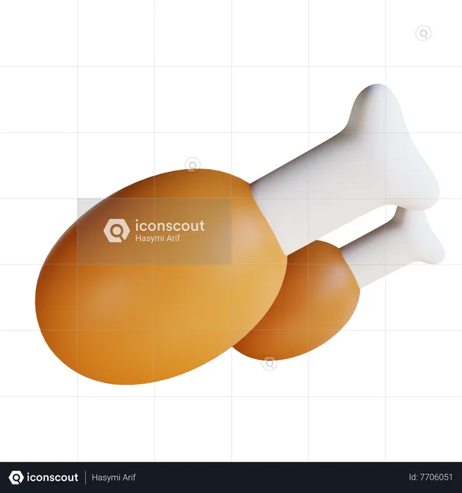 Poulet  3D Icon