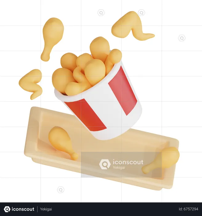Poulet frit  3D Icon