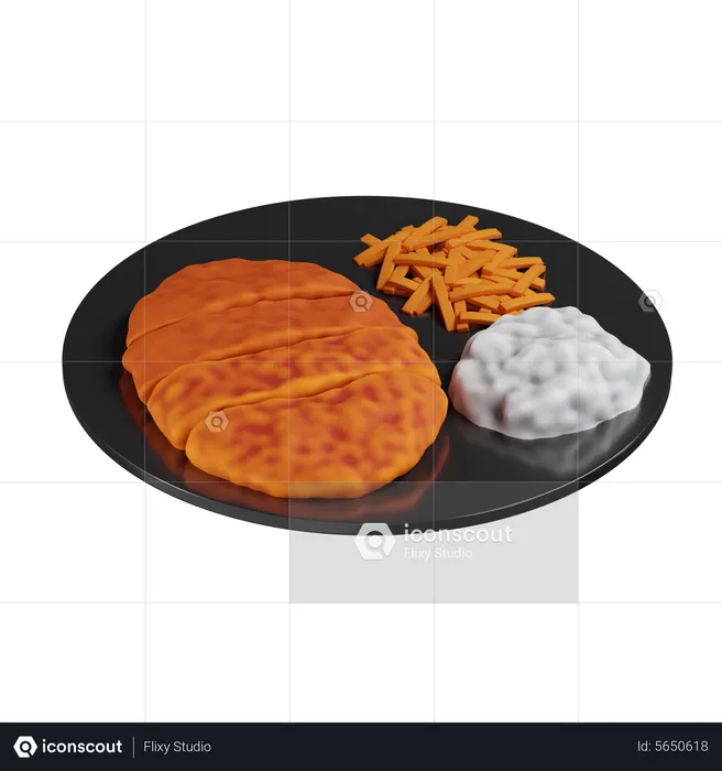 Poulet Katsu  3D Icon