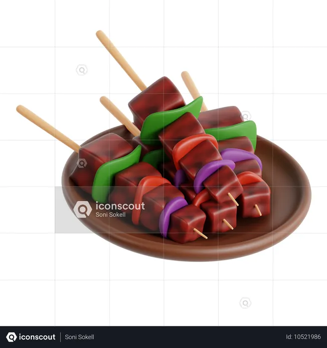 Brochette de poulet  3D Icon