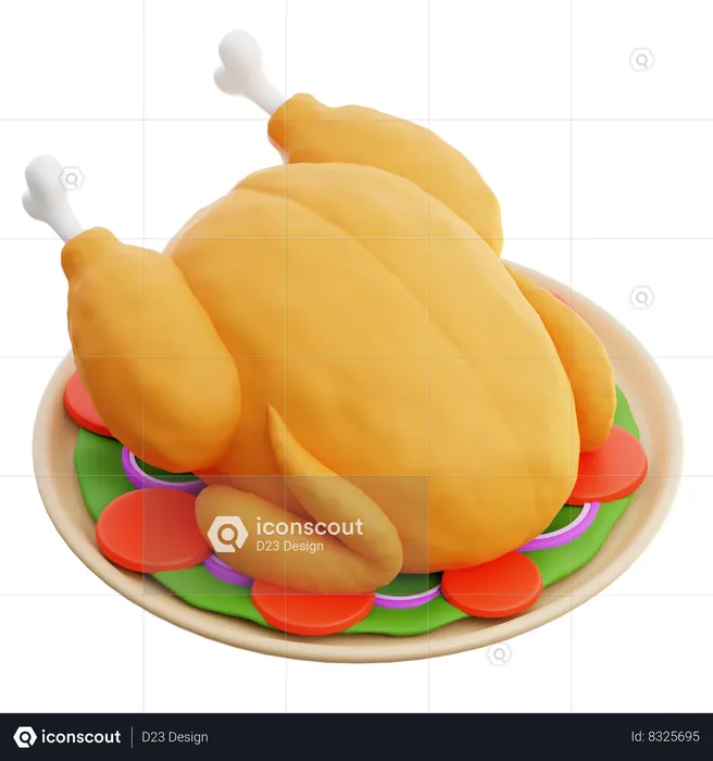 Poulet grillé  3D Icon