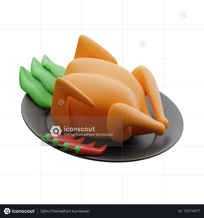 Poulet rôti  3D Icon