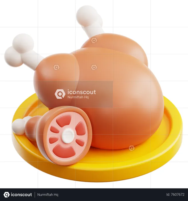 Poulet grillé  3D Icon