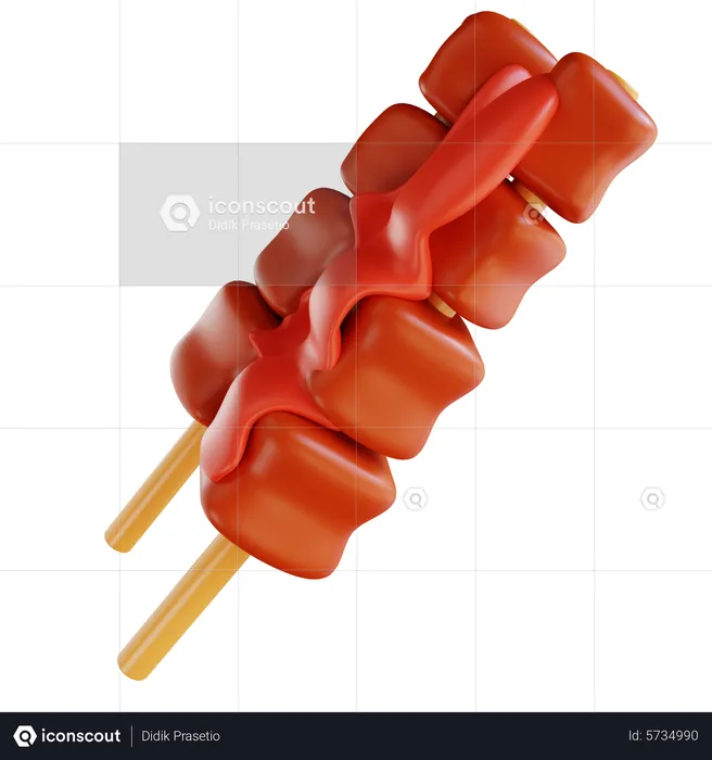 Satay de poulet  3D Icon