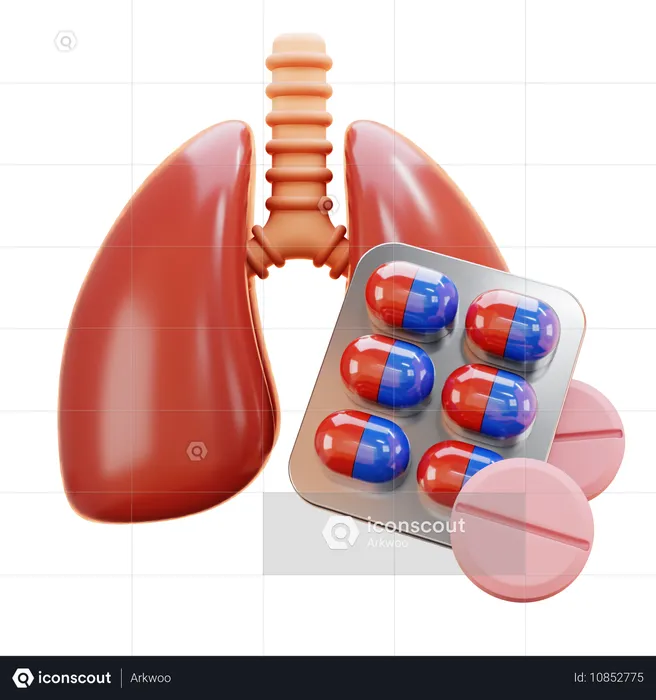 Médecine des poumons  3D Icon