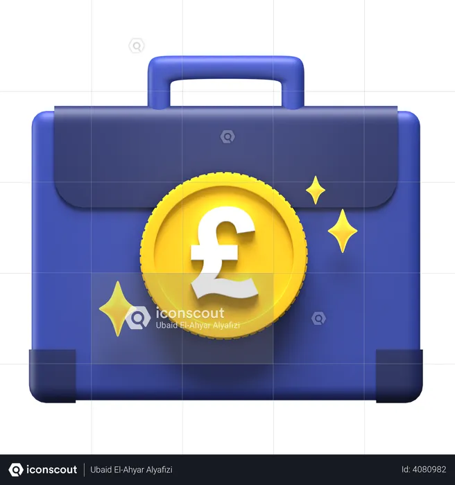 Pound Briefcase  3D Illustration