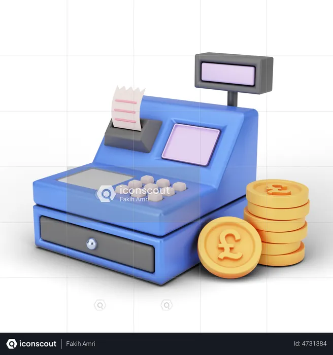 Pound Cash Machine  3D Illustration