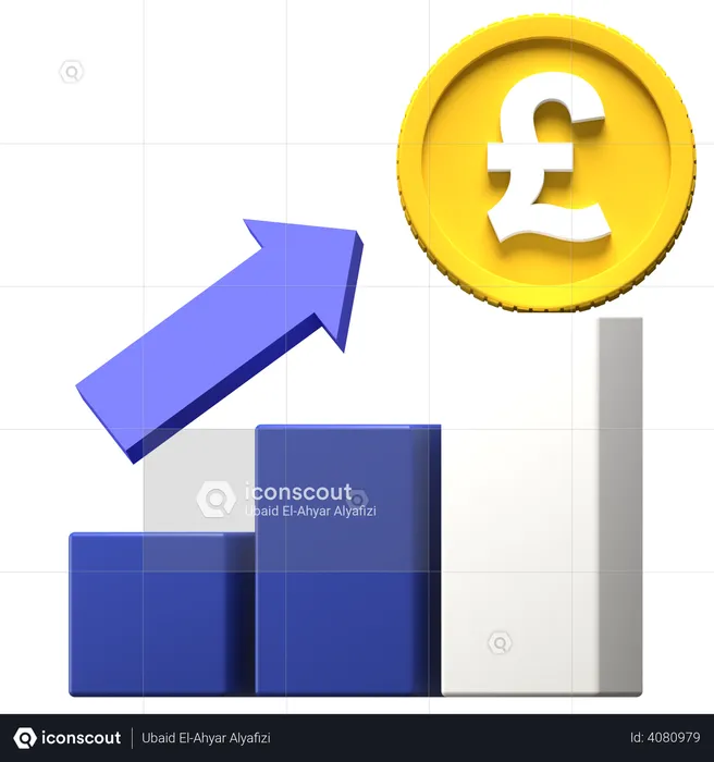Pound Chart  3D Illustration