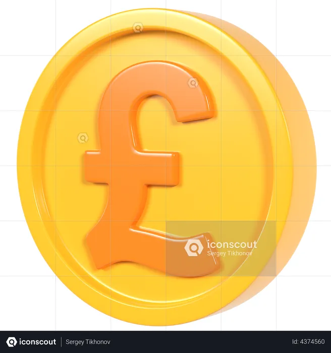 Pound Coin  3D Illustration