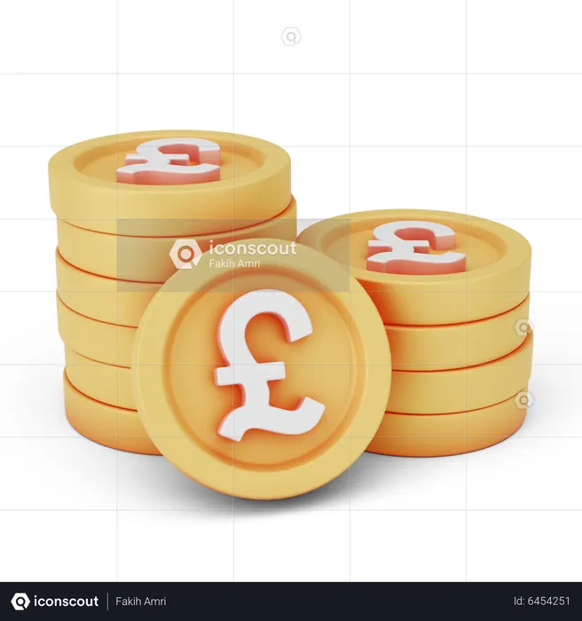 Pound Coins  3D Icon