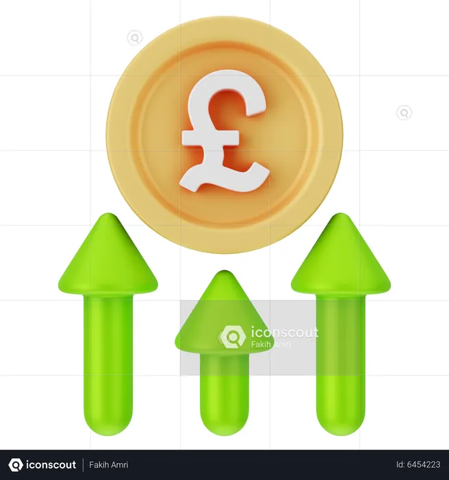 Pound Increasing  3D Icon