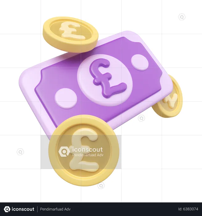 Pound Money  3D Icon