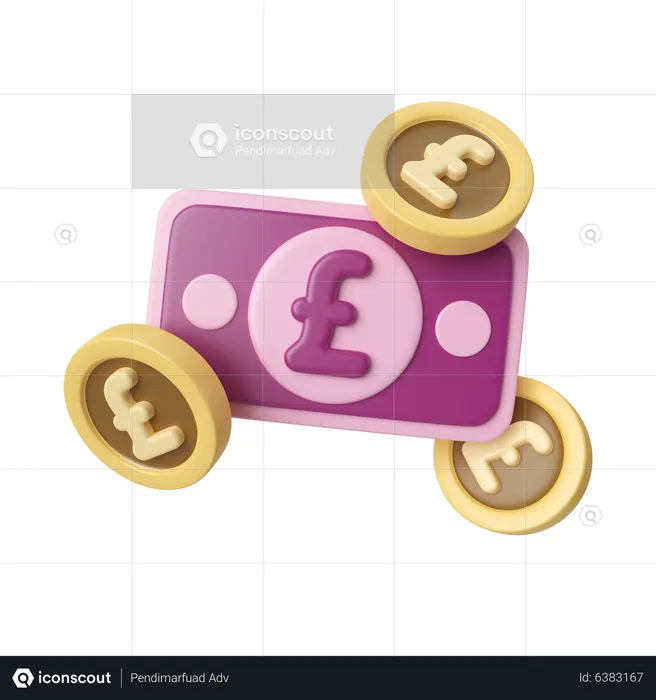 Pound Money  3D Icon