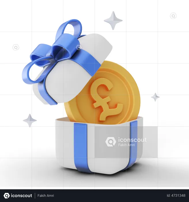 Pound Money Box  3D Illustration