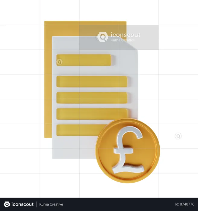 Pound payment file  3D Icon