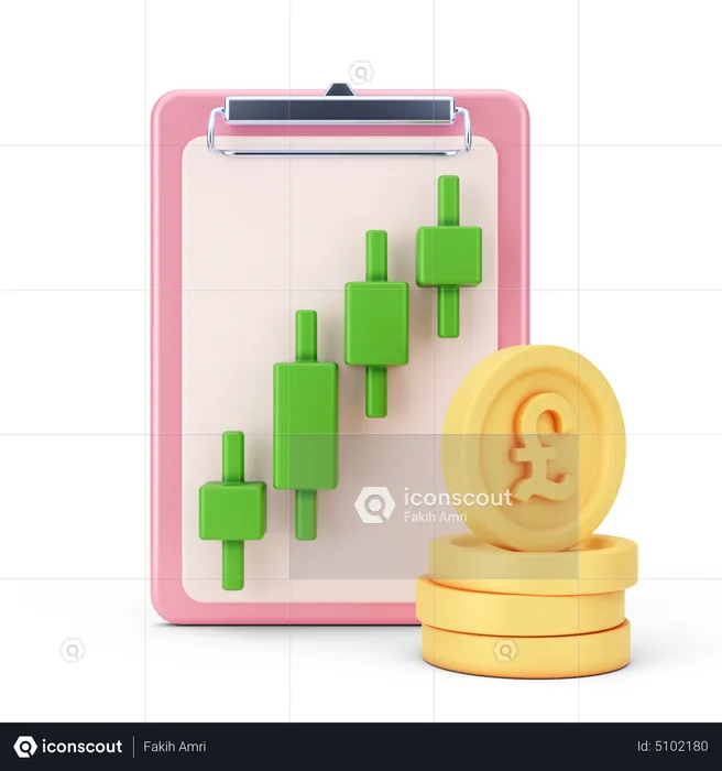 Pound Profit Chart  3D Icon