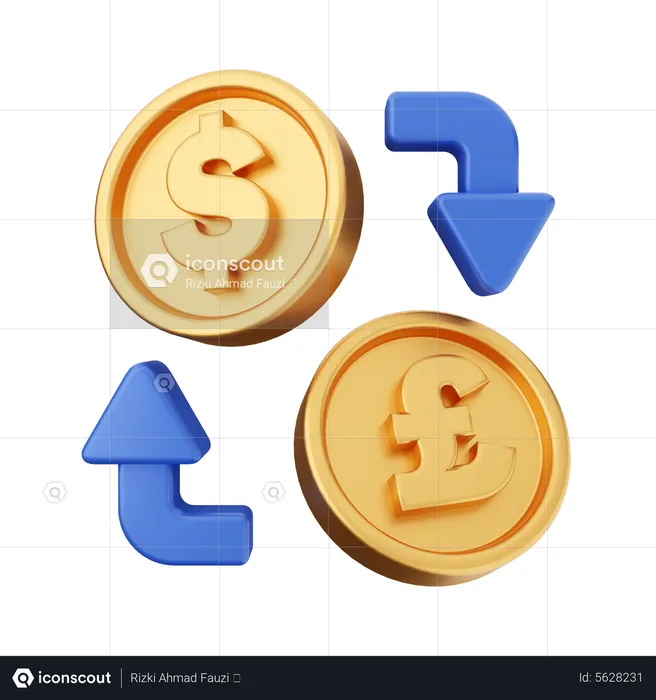 Pound To Dollar Exchange  3D Icon
