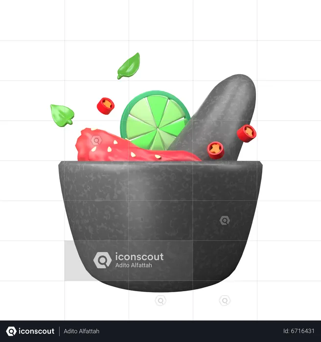 Pounding chilies  3D Icon