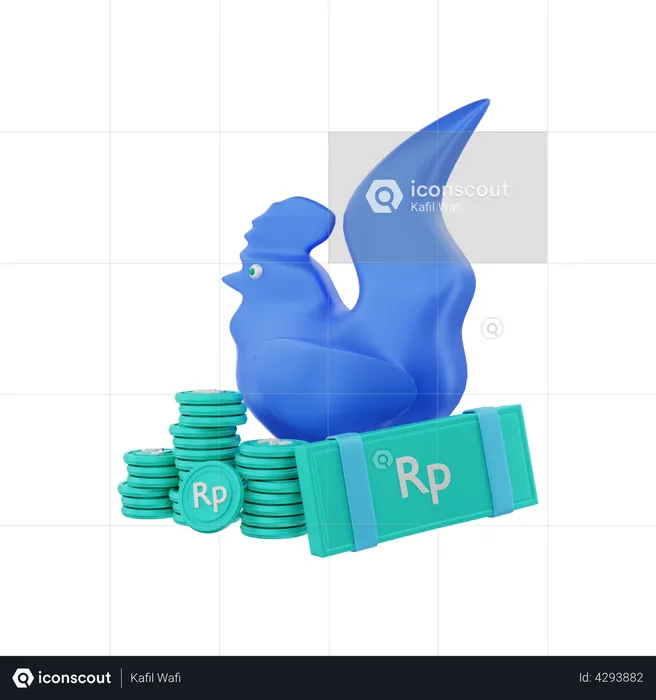 Poupança em rupias  3D Illustration