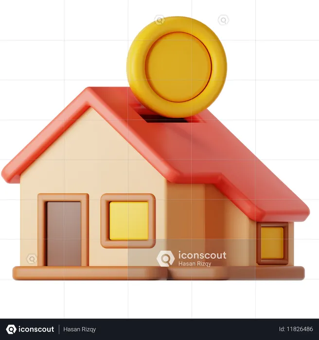 Economizando para casa  3D Icon