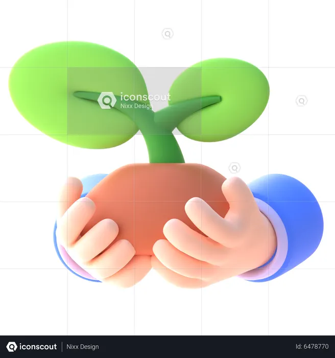 Pousse en main  3D Icon