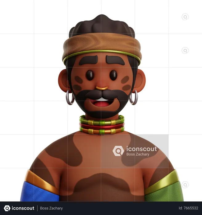 Povo Africano  3D Icon
